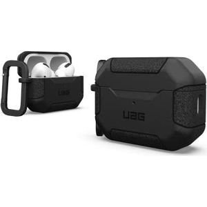 Urban Armor Gear Scout Case voor de Apple AirPods Pro 2022 hoes [draadloos opladen compatibel/status led zichtbaar, gestructureerd TPU, afneembare kar