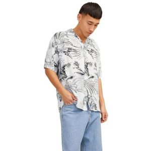 JJGURU Monochroom AOP Resort Shirt SS, cloud dancer, S
