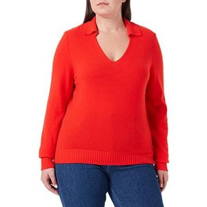 United Colors of Benetton Poloshirt met lange mouwen voor dames, Rood 35D, XL