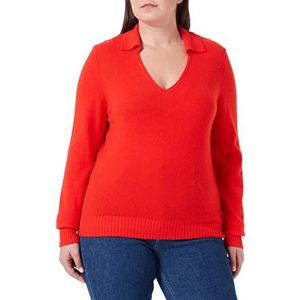 United Colors of Benetton Dames poloshirt lange mouwen, Rosso 35d, L