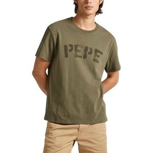 Pepe Jeans Rolf T-shirt voor heren, Groen (Militair Groen), XL