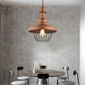 Opviq Elegante koperen kroonluchter, verstelbare hoogte 35-135 cm, diameter 32 cm, metalen behuizing, E27-fitting (max. 40 W), stijlvolle verlichting voor moderne ruimtes, IP20