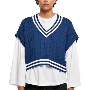Urban Classics Dames Dames Cropped Knit College Slipover Sweatshirt, Spaceblauw, L, Spaceblue, L