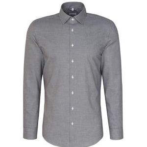 Seidensticker Flanellen overhemd voor heren, shaped fit, gemakkelijk te strijken, Kent-kraag, lange mouwen, 100% katoen, blauw, 40