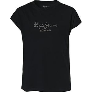 Pepe Jeans Nuria T-shirt voor meisjes, zwart, 4 Jaar