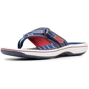 Clarks Breeze Sea Flipflop voor dames, rood, wit, blauw., 37.5 EU