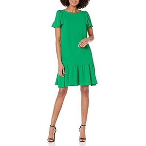 DKNY Fit & Flare Trapeze-jurk voor dames, Apple Groen, 44