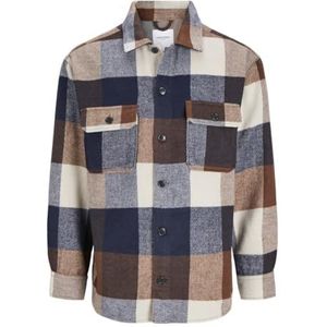 Jack & Jones JJEBRADLEY Ollie Overshirt LS NOOS, Navy Blazer/Checks: checks, S