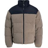 JACK & JONES Jcoflare Teddy Puffer Jacket, Desert Taupe, L