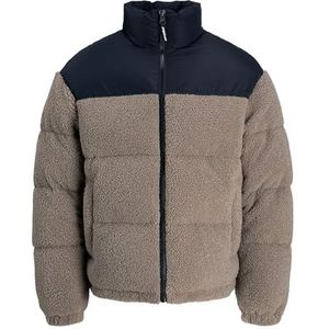 JACK & JONES Jcoflare Teddy Puffer Jacket, Desert Taupe, L
