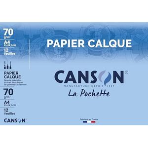CANSON - Etui met 12 vellen transparant papier A4-70 g/m²