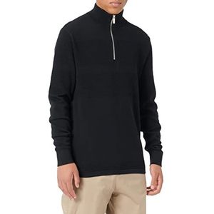 SELECTED HOMME Heren Slhmaine Ls Knit Half Zip W Noos Pullover, zwart, M