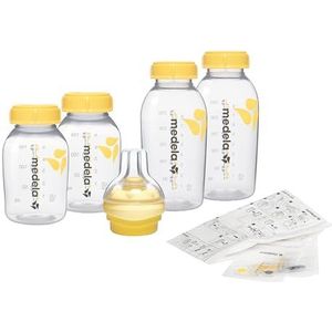 Medela flessenset – BPA-vrije set met 150 en 250 ml flessen – met Calma speen voor het afkolven, bewaren en voeden van moedermelk – speciaal ontworpen flessen voor de vriezer en koelkast