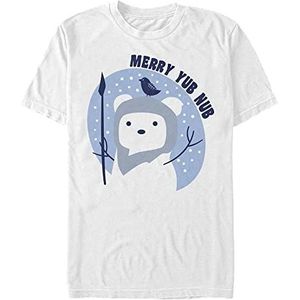 Star Wars Unisex Merry Yub Nub Biologisch T-shirt met korte mouwen, wit, XXL, wit, XXL