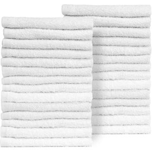 TEXTILE EMPIRE 24 stuks witte spa-handdoeken voor gezichtsbehandelingen -40,6 cm x 68,6 cm haarsalon handdoeken voor schoonheidsspecialisten zachte toallas voor salon de Belleza kappershanddoeken