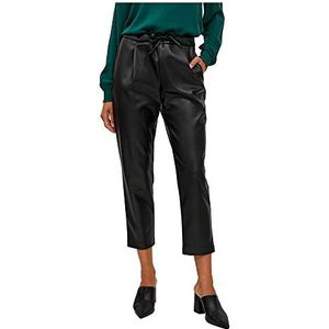 Vila Dames Vinille Rw Coated 7/8 Pants - Noos kunstleren broek, zwart, 34 EU, zwart, 34