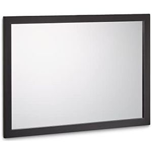 Relaxdays wandspiegel zwart - rechthoekige spiegel met lijst - 88 x 63 cm - woonkamer
