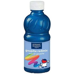 Lefranc & Bourgeois 807526 vloeibare Tempera Redimix kinderverf, gebruiksklare Tempera - gouachefkleur, 250 ml fles - primair blauw