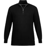 JP 1880 - Trui - Zwart - Stof met Ritskraag