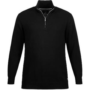 JP 1880 - Trui - Zwart - Stof met Ritskraag