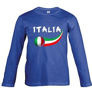 Supportershop - T-shirt Italië blauw, lange mouwen, kinderen, voetbal