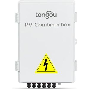 6-snarige PV combinatiebox, zonne-PV aansluitkast, 10 A nominale stroomzekering en stroomschakelaar 63 A, met Lightning-vergrendeling, IP65, voor zonnepaneelrooster en onafhankelijk