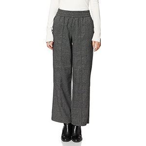 ONLY Onlpoptrash-Suki Mw Wide Check PNT Noos vrijetijdsbroek voor dames, zwart/ruiten: cloud dancer, (XS) W x 32L