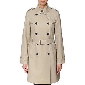 ESPRIT Collection Dames trenchcoat mantel van gesatineerd katoen, beige (zandbaar beige 283), 34