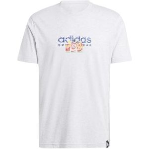 adidas Heren CODES LINEAR GRAPHIC TEE, LIGHT GREY HEATHER, S