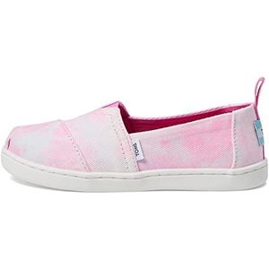 TOMS Boy's Girl's Classic Alpargata Loafer Flat, Neon Roze Multi Tie Dye, 4 UK Kind, Neon Roze Multi Tie Dye