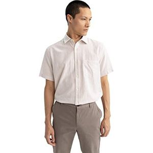 DeFacto Kurazarm hemd voor heren met korte mouwen, beige, S