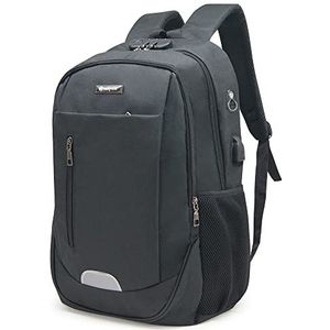 Waytex 71054 Rugzak Veiligheid voor Computer 15,6 inch Compleet Lock Anti-diefstal USB-poort en doorgang kabel hoofdtelefoon