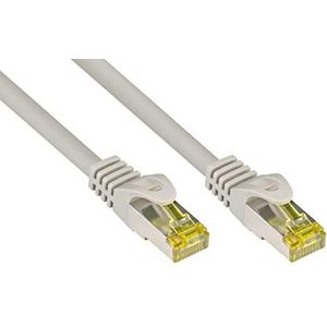 Good Connections RJ45 Ethernet LAN-patchkabel met cat. 7 ruwe kabels en vergrendelingsbescherming RNS, S/FTP, PiMF, halogeenvrij, 500MHz, OFC, 10 Gigabit geschikt (10/100/1000/10000/10000-Base-T