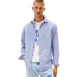 TOMMY JEANS Heren TJM REG Oxford geruit overhemd EXT DM0DM22025, blauw, M, Blauw (Zachte Saffier Check), M