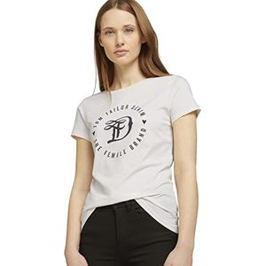 TOM TAILOR Denim Dames Jersey T-shirt van biologisch katoen 1016431, 10348 - Gardenia White, XS