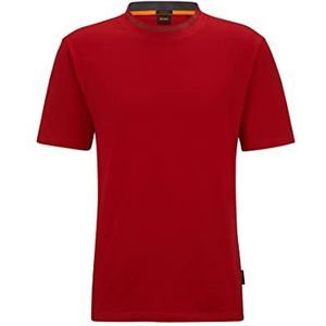 BOSS Heren Terete Relaxed Fit T-shirt van katoen-jersey met detail op de hals, Bright Red624, M