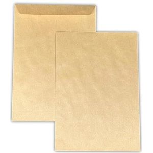 UGENVC4M enveloppen, groot, A4, kraftpapier, bruin, 90 g, formaat 229 x 324 mm, kraftpapier, bruin, zelfklevend, zelfklevend, siliconen plakband, UGENVC4M
