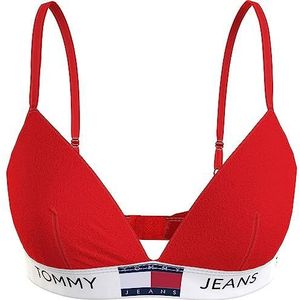 Tommy Jeans Gewatteerde triangel-bh's voor dames (Ext Maten), Diepe Crimson, 3XL