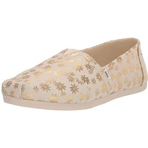 TOMS Platte instappers met Alpargata-print voor dames, Natuurlijk goud, 36 EU