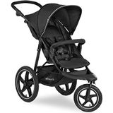 Hauck 274200 Runner 2, uitvoering voor joggers, buggy met 3 wielen tot 25 kg, buggy met extra grote luchtbanden, UPF 50+ kap, inklapbare buggy met ligstand - zwart, 1 Stuk