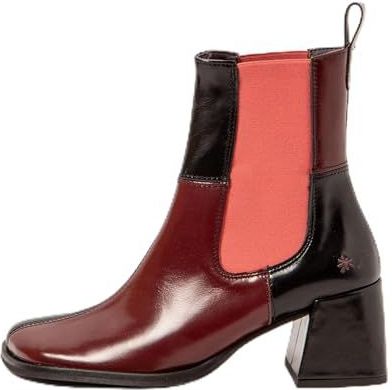 Art - 1170711PD003_008 - Leren Enkellaars - Rood - 3 tot 5 cm