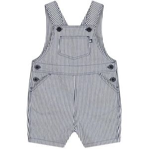 Petit Bateau Korte overalls voor jongens, Blauw/Wit, 6 Maanden