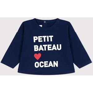 Petit Bateau Sweatshirt voor jongens, Blauw, 12 mesi