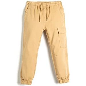 Koton Joggingbroek voor jongens, zakdetail, elastische tailleband, trekkoord, katoenen broek, beige (057), 5-6 Jaar