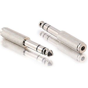 C2G 6,3mm Stereo manspersoon naar 3,5mm Stereo vrouwtje Adapter (Single Pack),Silver