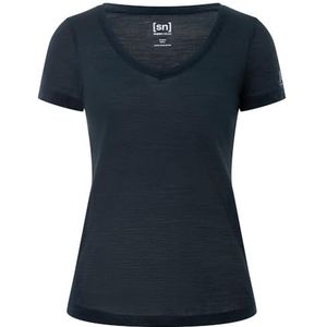 super.natural - SIERRA140 V-HALS - T-shirt - Zwart - Merinowol