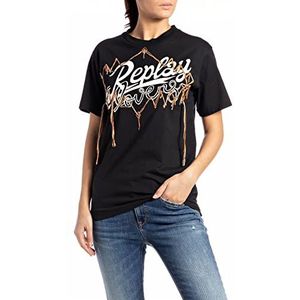 Replay T-shirt voor dames, 098 Black, L