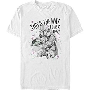 Star Wars Unisex Way To My Heart Organic T-shirt met korte mouwen, wit, XL