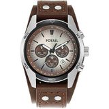 Fossil Coachman Chronograph bruin leren horloge