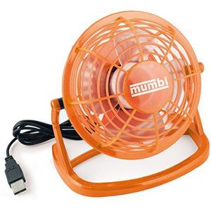 mumbi USB-ventilator, mini-ventilator klein voor het bureau met aan/uit-schakelaar, oranje